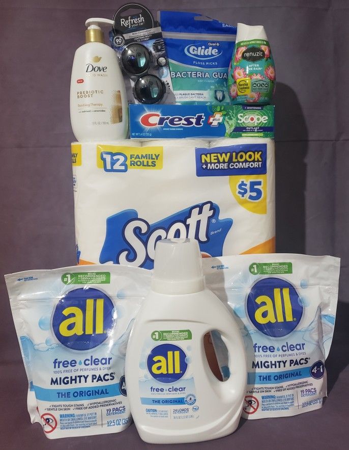 Lot Of 9 All Free&Clear Household Bundle 