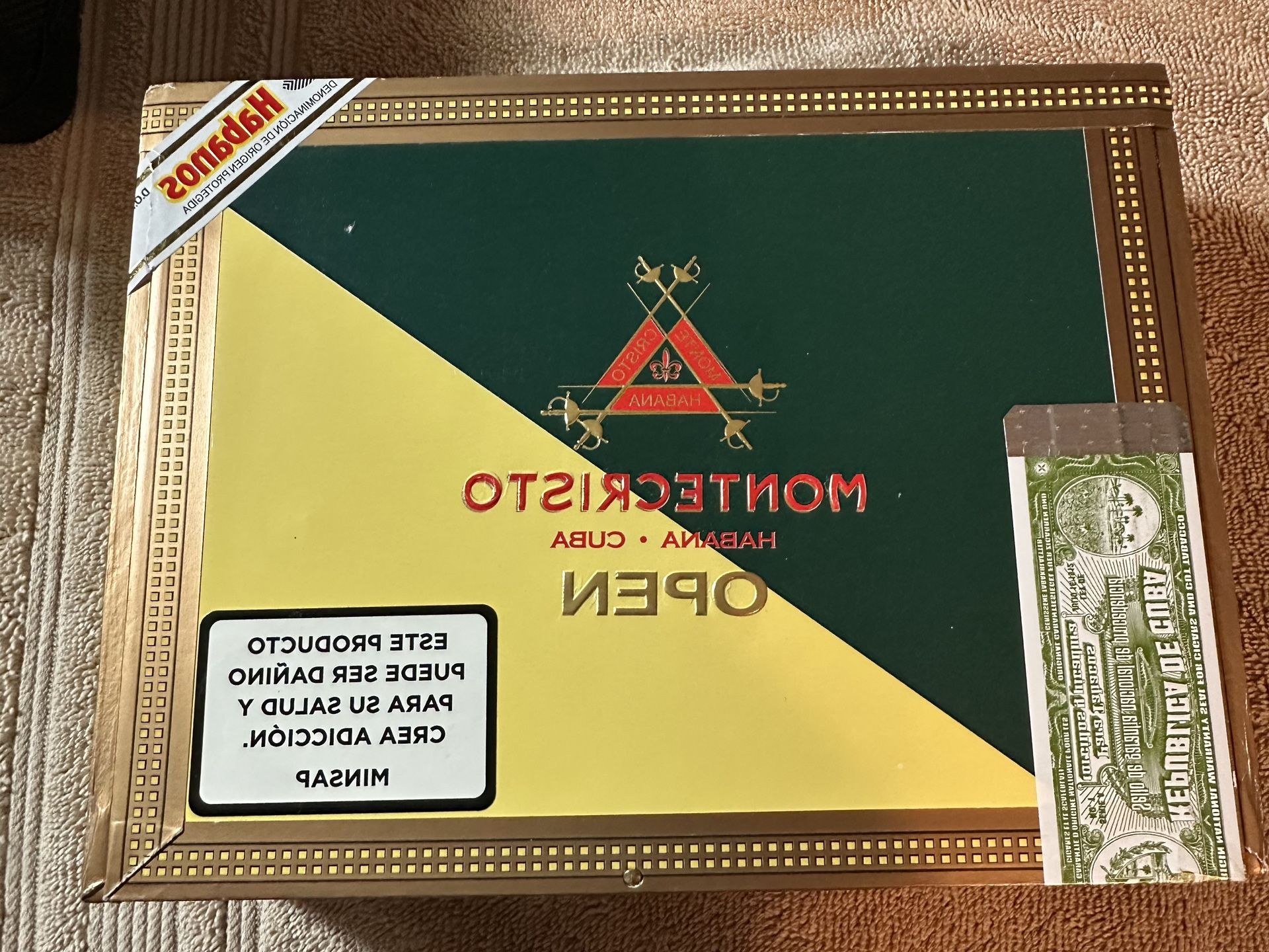 Empty Montecristo Cigar Box