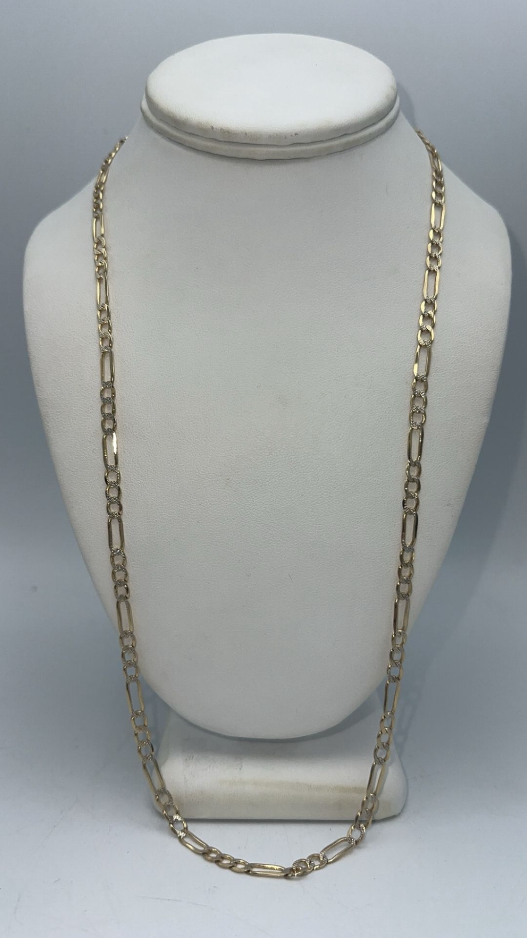  14kt Yellow Gold Solid Figaro Link Chain