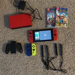 Nintendo Switch Set + Additional Items. (Mario+Rabbids Kingdom Battle and Sports Party Games)