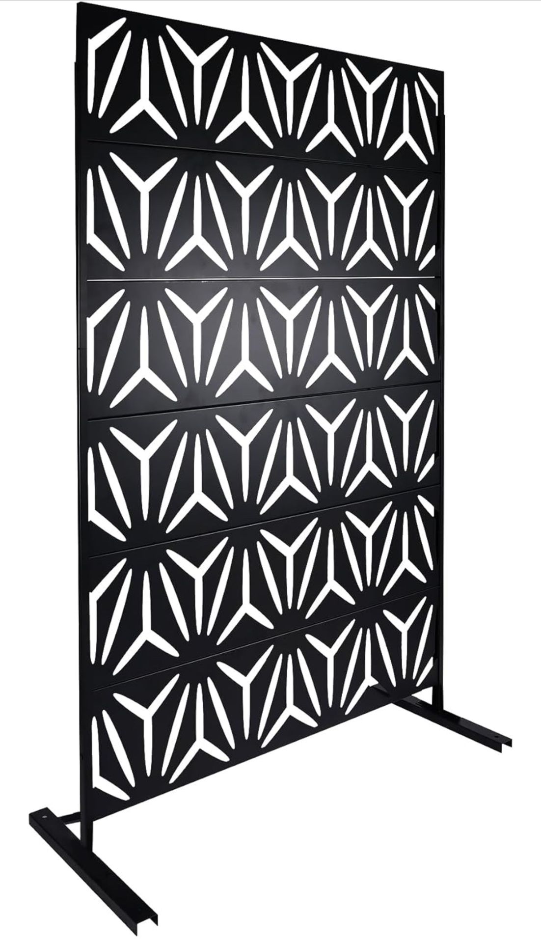 Metal Outdoor Privacy Screen, 72"H×47"W Freestanding Privacy Fence Screen Panels with Stand, Adjustable Indoor Outdoor Room Decorative Divider for Hom
