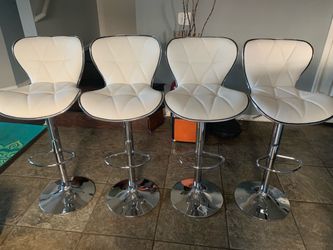 Brand New Set Of 4 white Bar Stools premier / white Pub Stools / Adjustable Height / Swivel / Price Is Firm  new in 📦  Chairs / sillas
