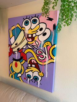 Large SpongeBob Pop Art Canvas – SV Statement Wall Art