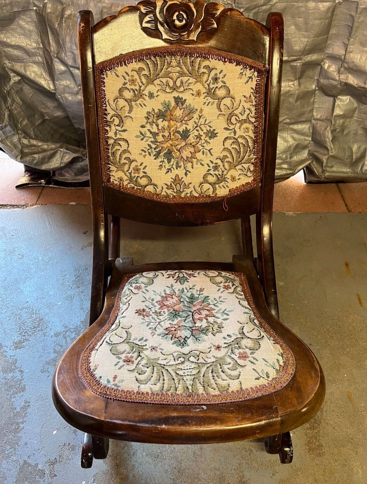 Floral Antique Rocking Chair