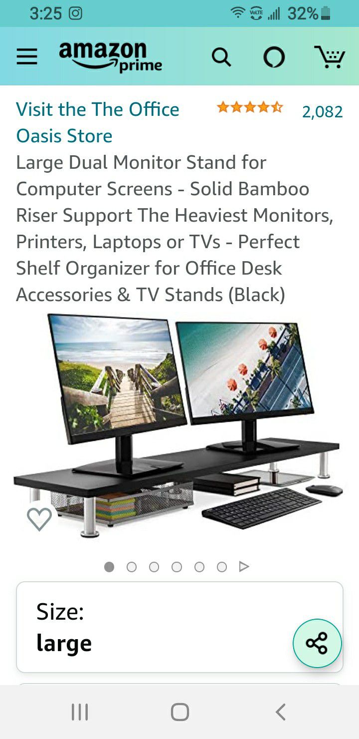 Large Dual Monitor Stand New In Box