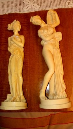 Figurines. Abouti 9" tall.