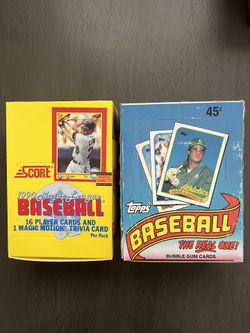 2 Wax Box’s 1989 Topps And 1990 Score Brand New 