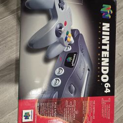 N64 In Box With Paperwork And Mariokart Game