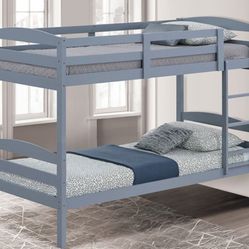 Brand New Grey Twin Size Bunk w Mattresses