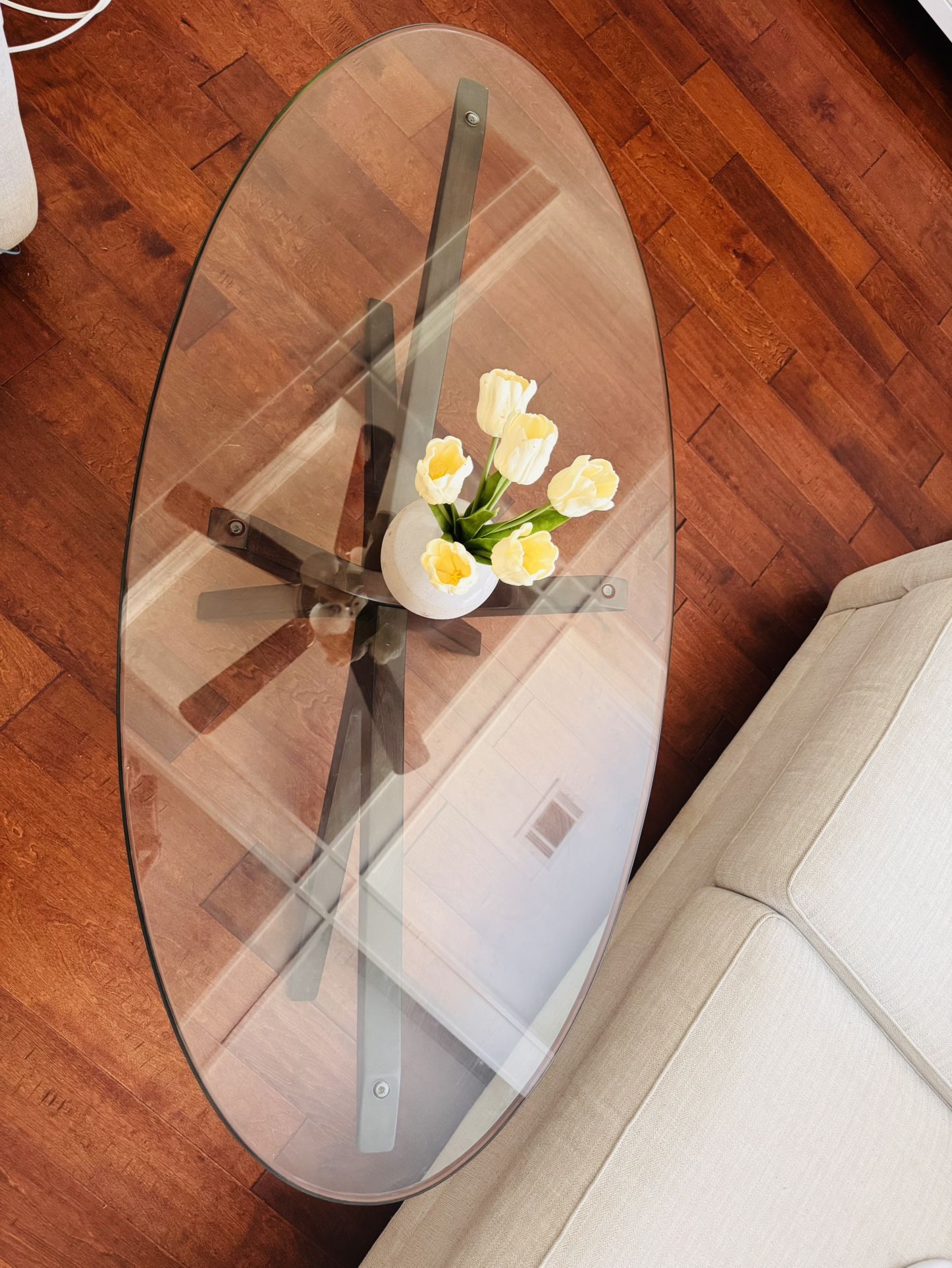 Oblong Glass Central Table