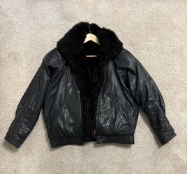 Andrew Marc Leather Fur Lined Jacket
