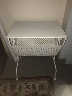 Vintage wrought iron table magazine rack