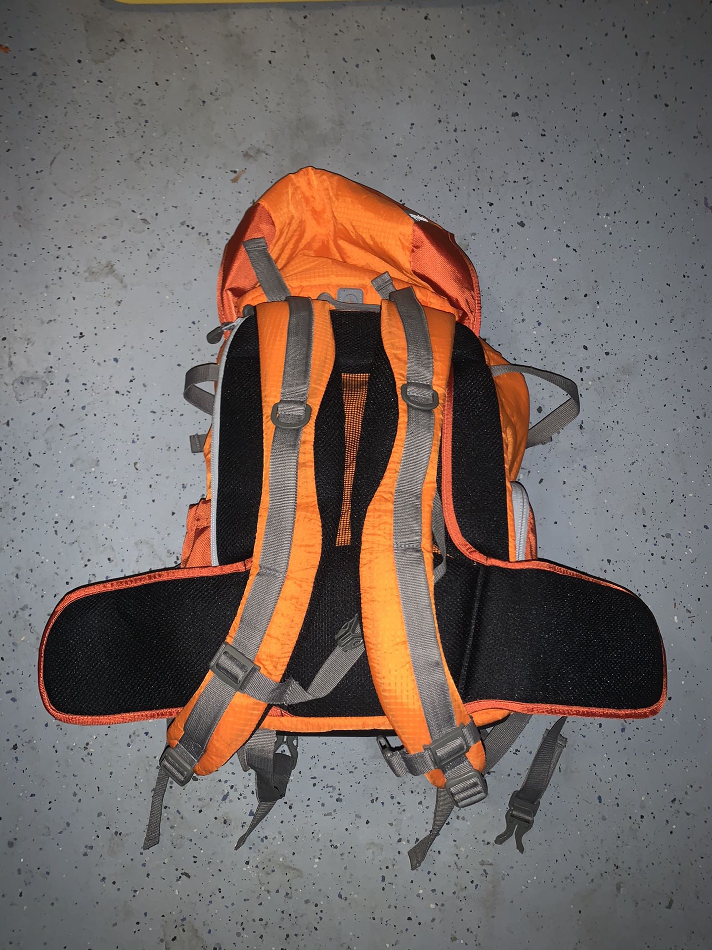 Hiking backpack with sections for camera