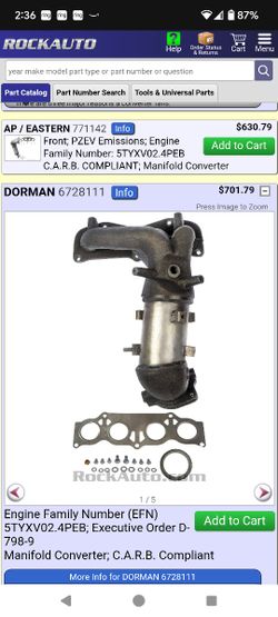 2005 Camry Exhaust Manifold