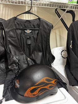 Mens XL Harley DAVIDSON LEATHER VEST 