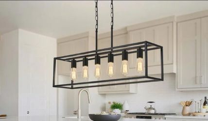 6 light black chandelier