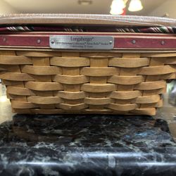 Longaberger 2005 Silver Bells Christmas Basket Set: 25th Anniv Edition, New, Sealed, with Liner, Lid