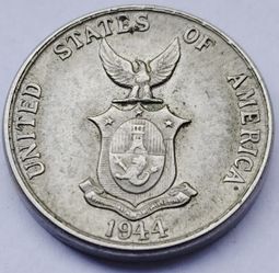 War Time Five Centavos Filipinas Coin 1944 United States Of America 
