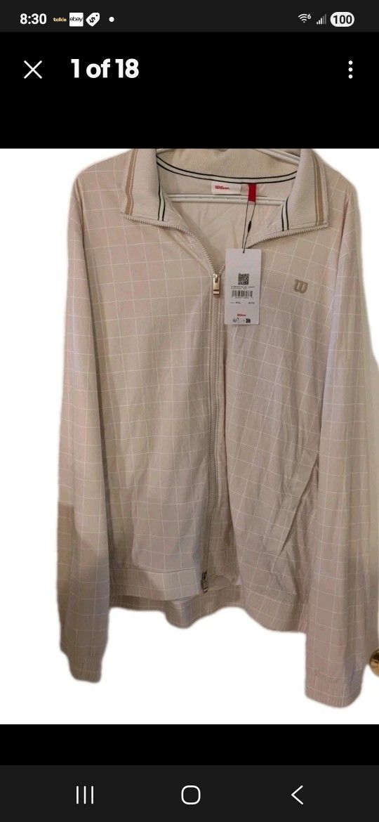 Wilson  Mens  Grand  Slam Tennis Jacket SIZE XXL 2XL Full Zip  