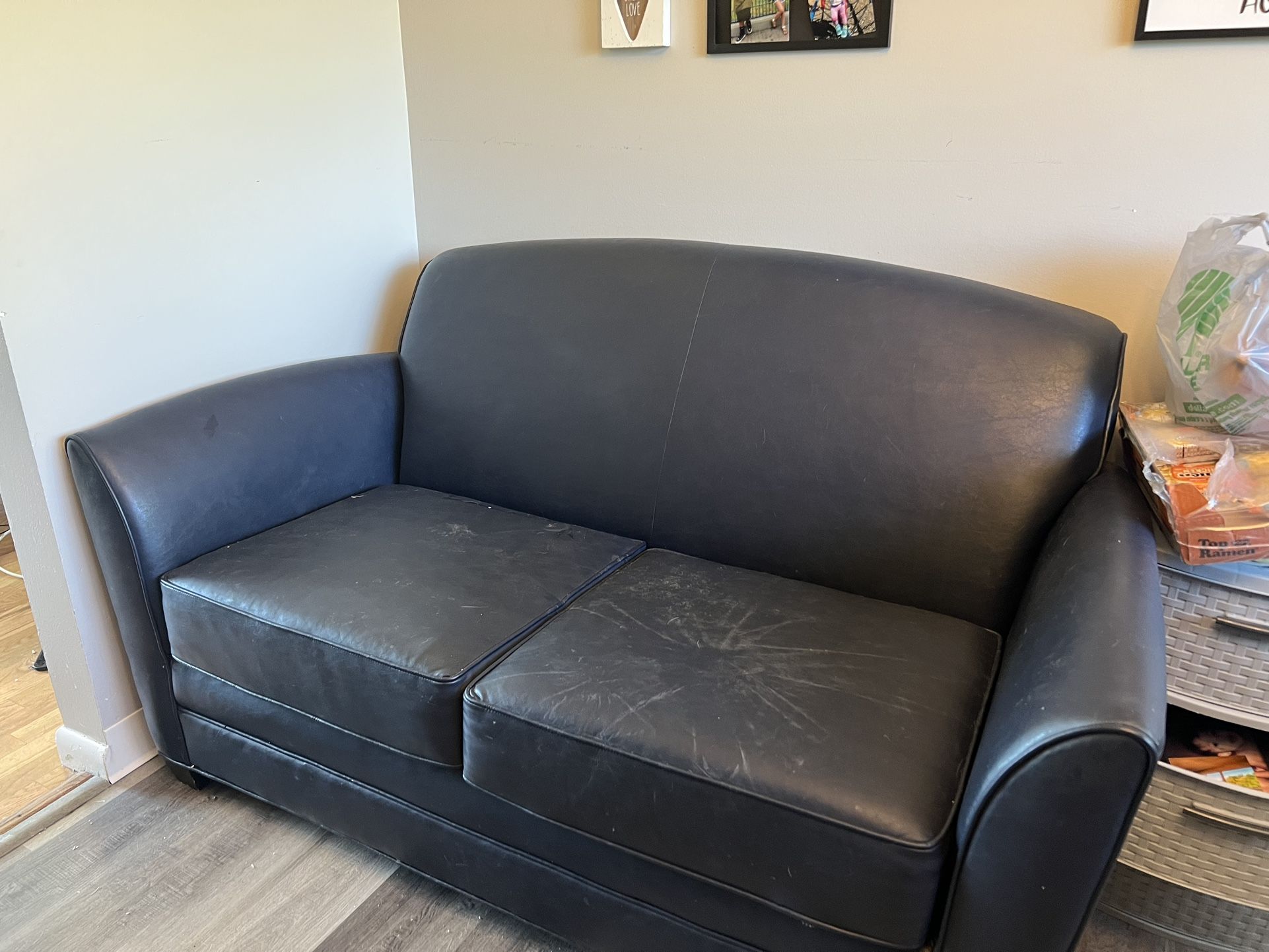 Leather Chair And Matching Love Seat