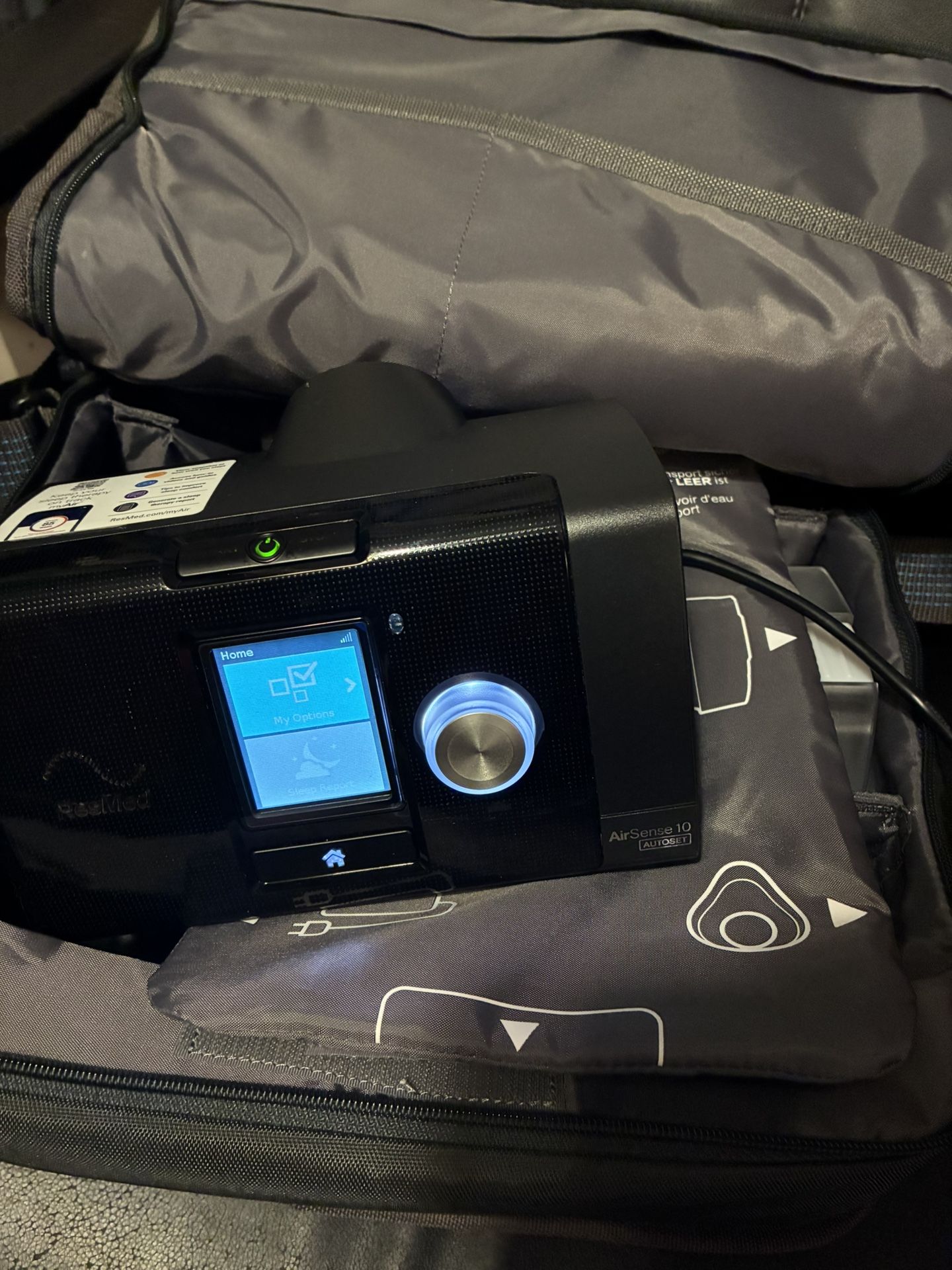 ResMed AirSense 10 AutoSet Breathing Machine – w/ Bag, Power Cord & Tank