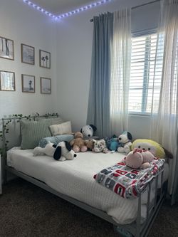 Twin Size Bed Frame With 10” Memory Foam Mattress