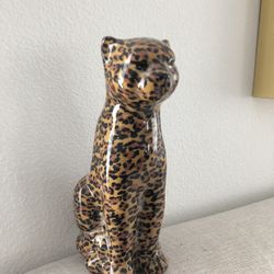 Vintage Leopard Cheetah Statue Figurine