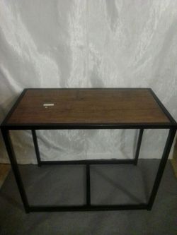 Industrial Wood Top Metal Frame Console Table