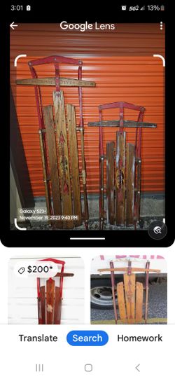 Vintage Wood/ Metal Sleigh 