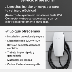🔌 Cargador Tesla – Instalación disponible (no incluye cargador)