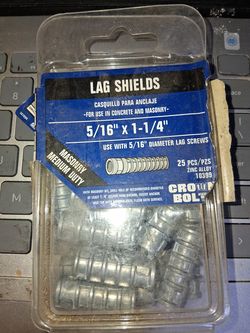 Crown Bolt 5/16" x 1 1/4" Lag Shields 25 pc Masonry Medium Duty