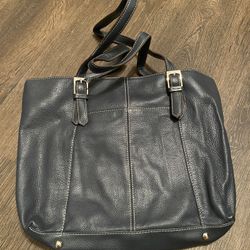 TIGNANELLO HANDBAG BLACK LEATHER Double Straps