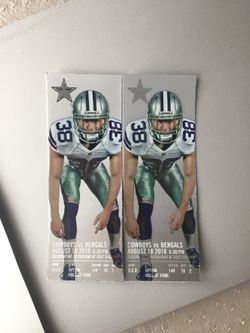 (2) Great Lower Aisle Dallas Cowboys vs Cincinnati Bengals Tickets