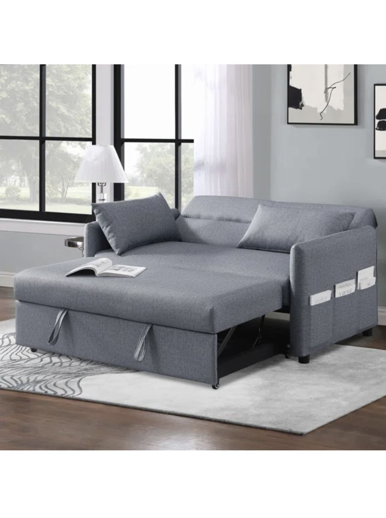 57'' Vegan Leather Sleeper Sofa