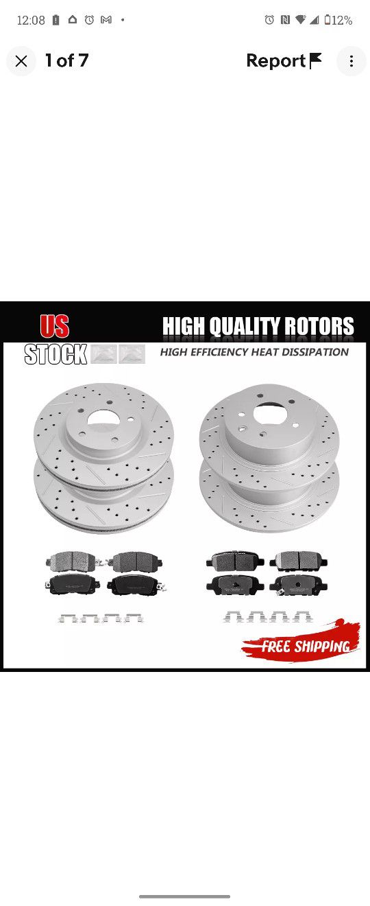 Rear Drilled Rotors + Ceramic Brake Pads for 2013 - 2023 Nissan Altima