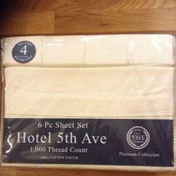 1000 count sheet set with 4 pillow cases size queen new