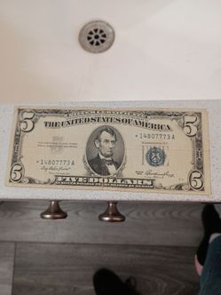 $5 Star Note blue ink