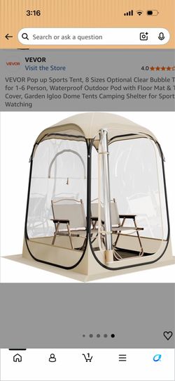 Pop up sports tent