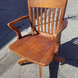 Wooden Desk Chair, Vintage