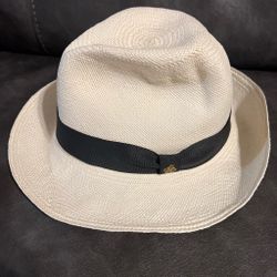 White Straw Panama Fedora Hat