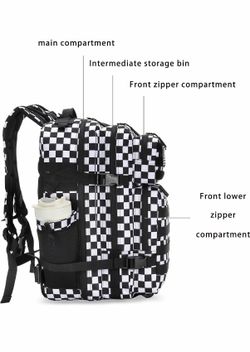 9L Mini Tactical Backpack Tactical Backpack (Black and white check)