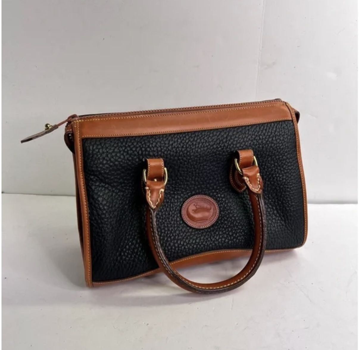 Vintage Leather Dooney & Bourke Dark Navy Satchel.