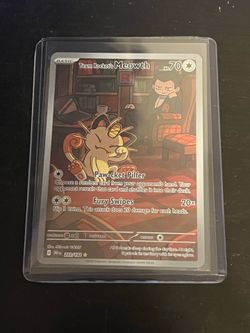 Team Rocket's Meowth 203/182 Illustration Rare Destined Rivals Pokemon Holo NM