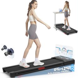 Walking Pad Treadmill w/ Auto Incline & Bluetooth