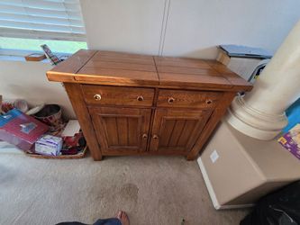 Buffet cabinet entertainment console solid wood vintage