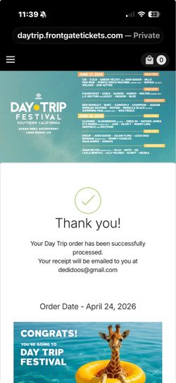 Saturday Day Trip (June 27)