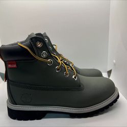 Timberland Premium 6 Inch Rubber Cup Helcor Leather Dark Green Boots Size us 5