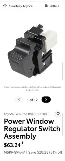 Toyota Genuine #84(contact info removed)0


Power Window Regulator Switch Assembly