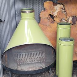 Mid-century modern avocado green fireplace