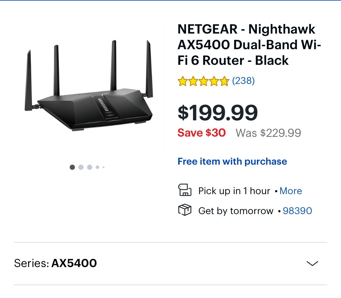 NETGEAR - Nighthawk AX5400 Dual-Band WiFi 6 Router - Black